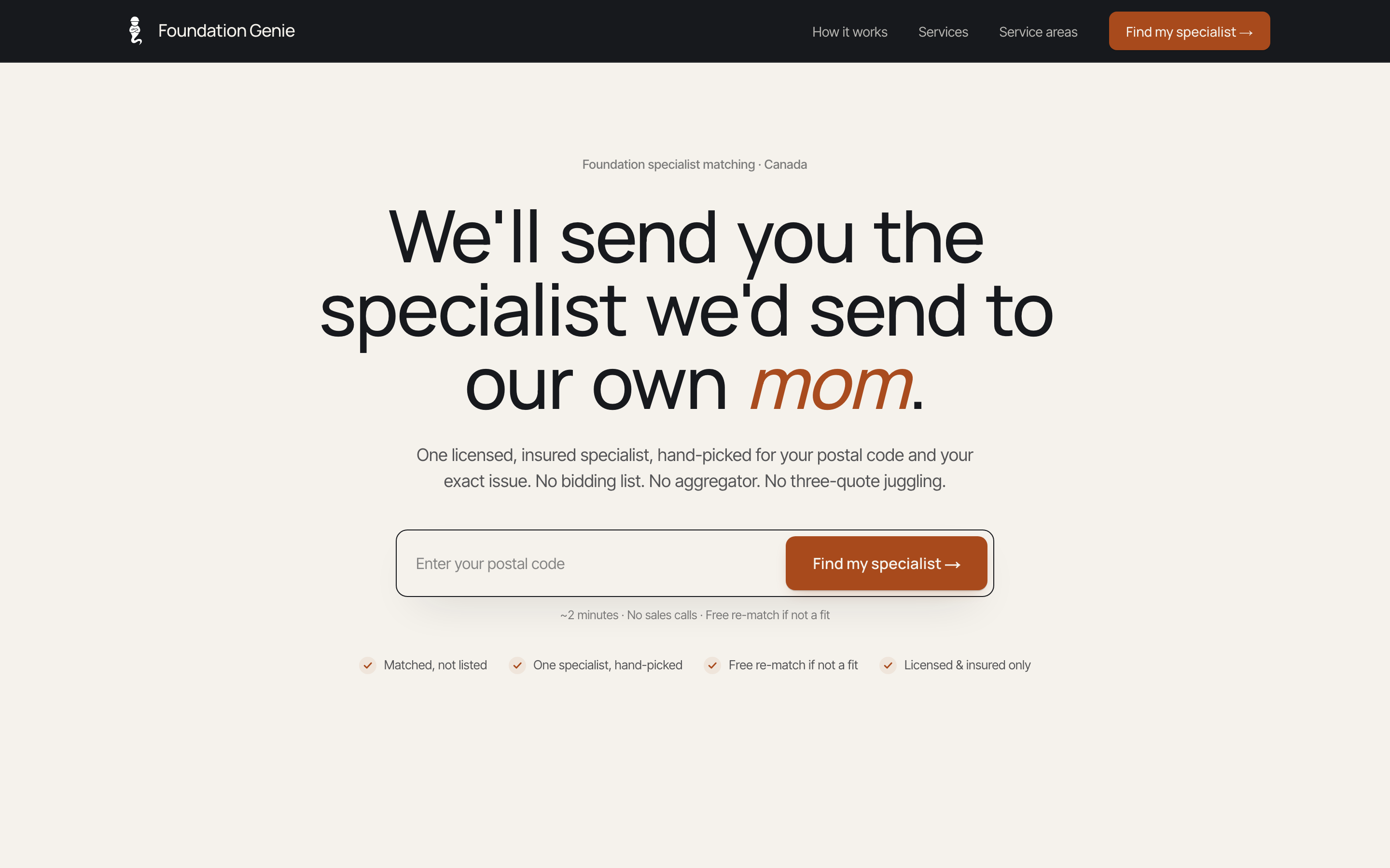 Screenshot of foundationgenie.com